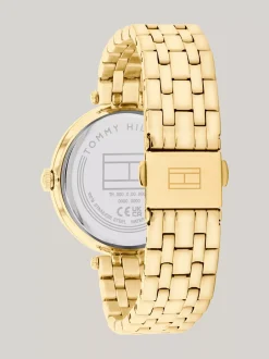 Zegarki*Tommy Hilfiger Zegarek Pozłacany Z Lunetą Z Kryształkami GOLD