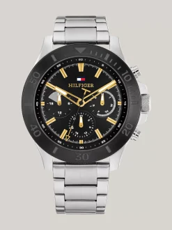 Zegarki*Tommy Hilfiger Zegarek Sportowy Z Czarną Tarczą SILVER