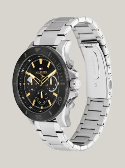 Zegarki*Tommy Hilfiger Zegarek Sportowy Z Czarną Tarczą SILVER