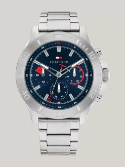 Zegarki*Tommy Hilfiger Zegarek Sportowy Z Granatową Tarczą SILVER