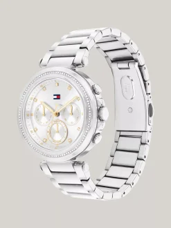 Zegarki*Tommy Hilfiger Zegarek W Kolorze Srebra Z Kryształkami SILVER