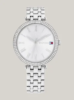Zegarki*Tommy Hilfiger Zegarek W Kolorze Srebrnym Z Kryształkami SILVER