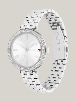 Zegarki*Tommy Hilfiger Zegarek W Kolorze Srebrnym Z Kryształkami SILVER