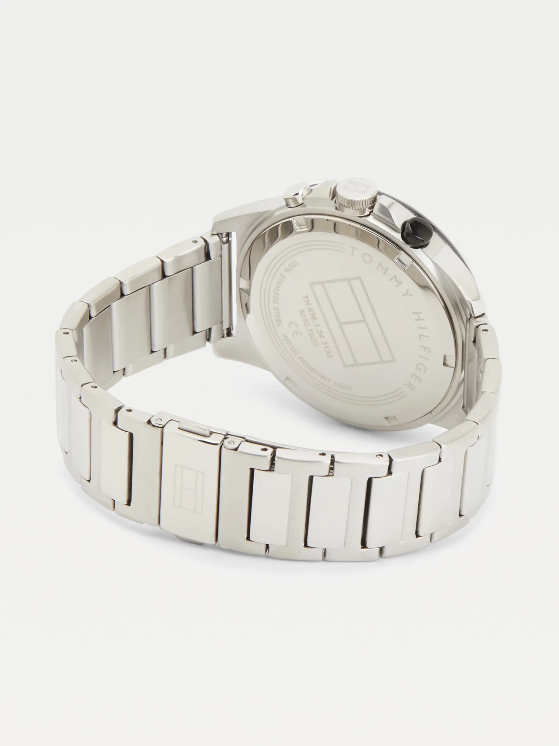 Zegarki*Tommy Hilfiger Zegarek Z Czarną Lunetą I Bransoletą Z Ogniw SILVER