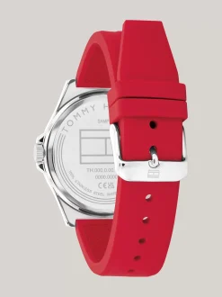 Zegarki*Tommy Hilfiger Zegarek Z Czerwonym Silikonowym Paskiem RED