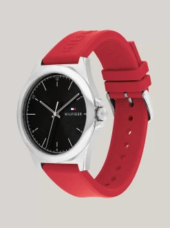 Zegarki*Tommy Hilfiger Zegarek Z Czerwonym Silikonowym Paskiem RED