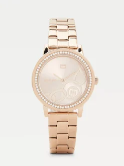 Zegarki*Tommy Hilfiger Zegarek Z Kryształkami Na Lunecie ROSE GOLD