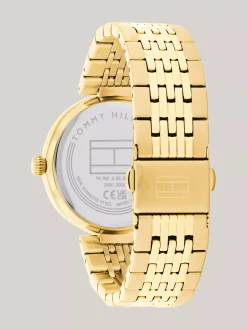 Zegarki*Tommy Hilfiger Zegarek Z Pozłacanej Jonowo Stali Z Kryształkami GOLD