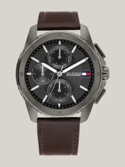 Zegarki*Tommy Hilfiger Zegarek Z Subtarczami I Skórzanym Paskiem BROWN