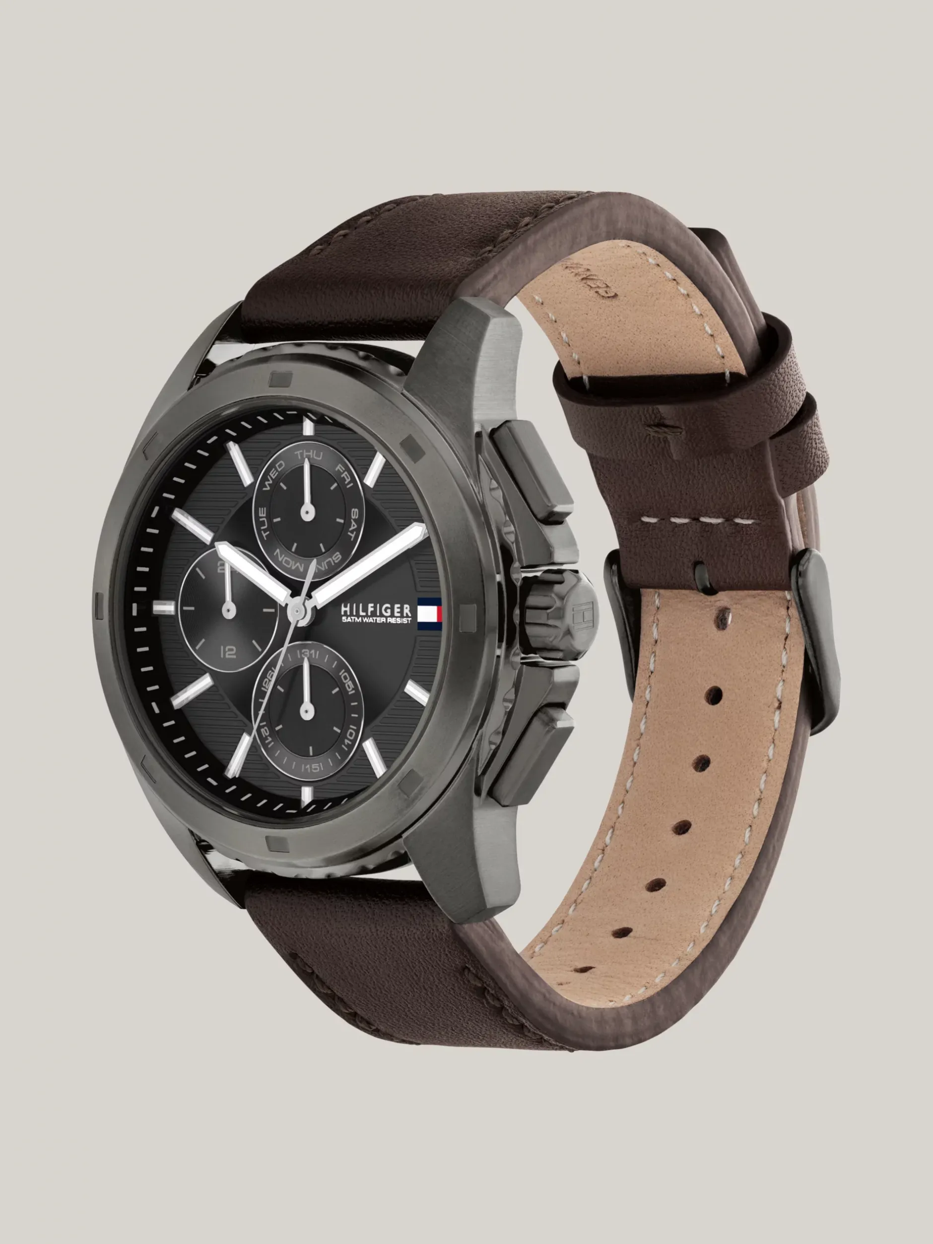Zegarki*Tommy Hilfiger Zegarek Z Subtarczami I Skórzanym Paskiem BROWN
