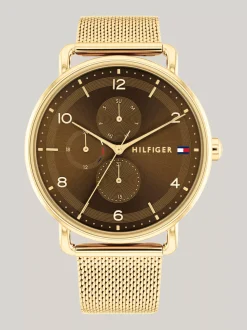Zegarki*Tommy Hilfiger Zegarek Z Tarczą W Kolorze Czekoladowym GOLD
