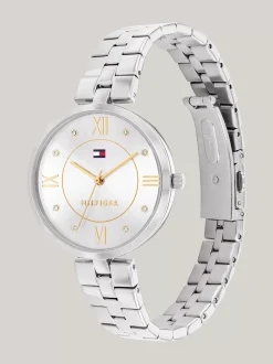Zegarki*Tommy Hilfiger Zegarek Ze Srebrno-białą Tarczą SILVER