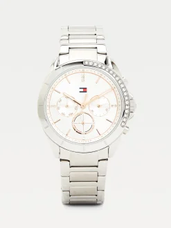 Zegarki*Tommy Hilfiger Zegarek Ze Stali Nierdzewnej Z Kryształkami SILVER