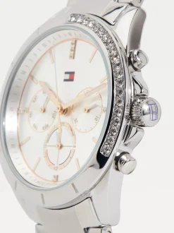 Zegarki*Tommy Hilfiger Zegarek Ze Stali Nierdzewnej Z Kryształkami SILVER