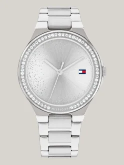 Zegarki*Tommy Hilfiger Zegarek Ze Stali Nierdzewnej Z Kryształkami SILVER