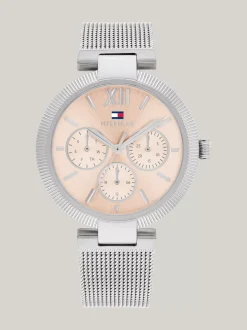 Zegarki*Tommy Hilfiger Zegarek Ze Stali Nierdzewnej Z Jasnoróżową Tarczą SILVER