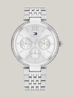 Zegarki*Tommy Hilfiger Zegarek Ze Stali Nierdzewnej Z Kryształkami SILVER