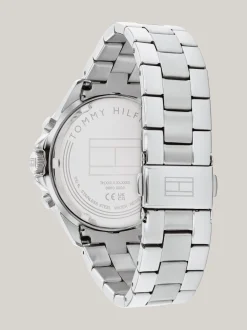 Zegarki*Tommy Hilfiger Zegarek Ze Stali Nierdzewnej Z Białą Tarczą SILVER
