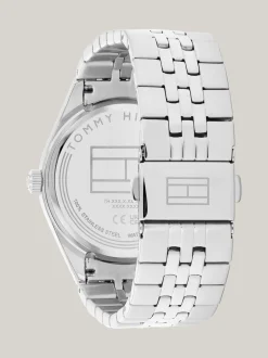 Zegarki*Tommy Hilfiger Zegarek Ze Stali Nierdzewnej Z Niebieską Tarczą SILVER
