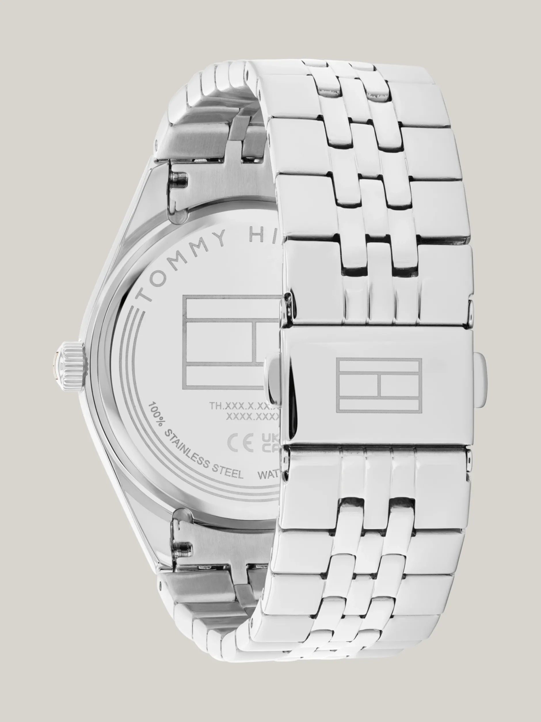 Zegarki*Tommy Hilfiger Zegarek Ze Stali Nierdzewnej Z Niebieską Tarczą SILVER