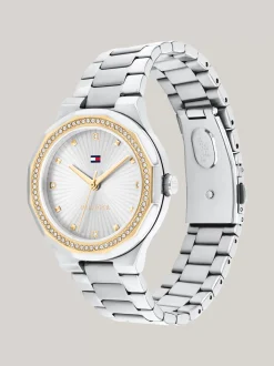 Zegarki*Tommy Hilfiger Zegarek Ze Stali Nierdzewnej Z Kryształkami SILVER