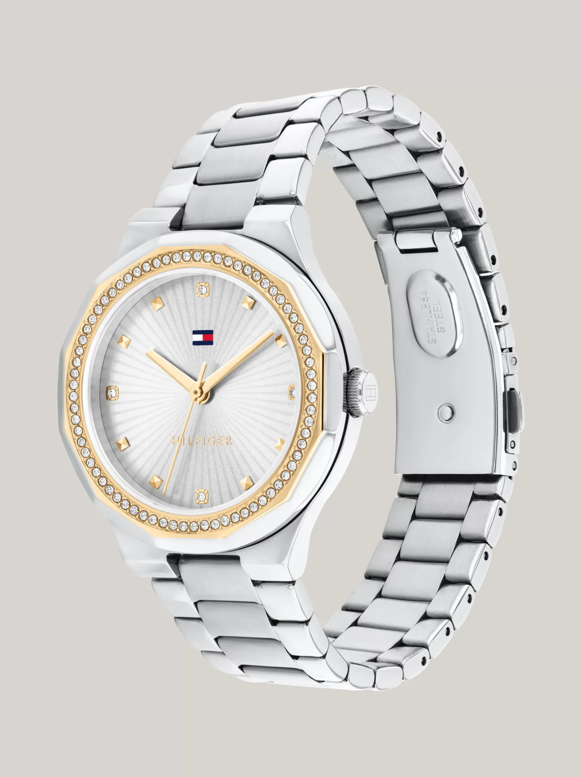Zegarki*Tommy Hilfiger Zegarek Ze Stali Nierdzewnej Z Kryształkami SILVER