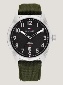 Zegarki*Tommy Hilfiger Zegarek Ze Stali Nierdzewnej Z Paskiem CORDURA® GREEN
