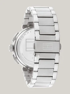 Zegarki*Tommy Hilfiger Zegarek Ze Stali Nierdzewnej Z Czarną Tarczą SILVER