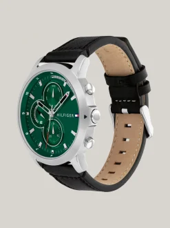 Zegarki*Tommy Hilfiger Zegarek Ze Stali Nierdzewnej Z Zieloną Tarczą SILVER