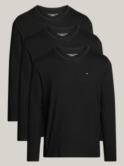 Kąpielówki|Bielizna*Tommy Hilfiger Zestaw 3 Koszulek Z Długim Rękawem BLACK/ BLACK / BLACK