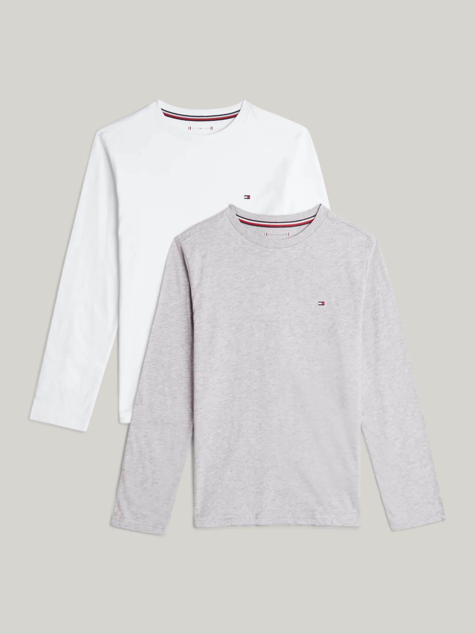 Bielizna & Skarpetki|Underwear & Socks*Tommy Hilfiger Zestaw 2 Longsleeve’ów WHITE/LIGHT GREY HEATHER
