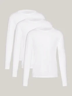 Stroje Domowe*Tommy Hilfiger Zestaw 3 Longsleeve'ów Premium Essential WHITE/WHITE/WHITE