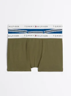 Underwear & Socks*Tommy Hilfiger Zestaw 2 Par Bokserek TH Signature MULTI STRIPES DEEP INDIGO/OLIVE