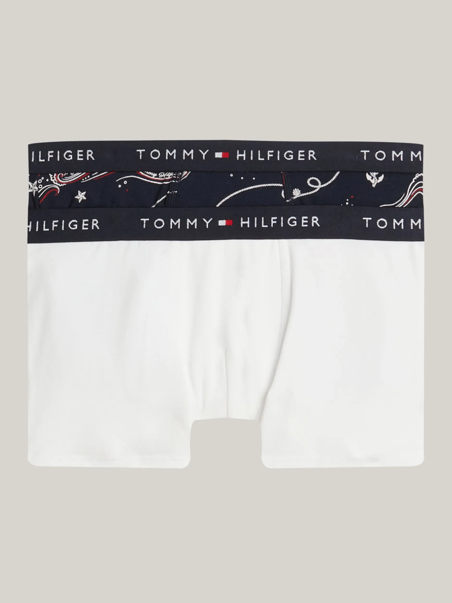 Underwear & Socks*Tommy Hilfiger Zestaw 2 Par Bokserek TH Signature ROPE WAVE AOP/WHITE