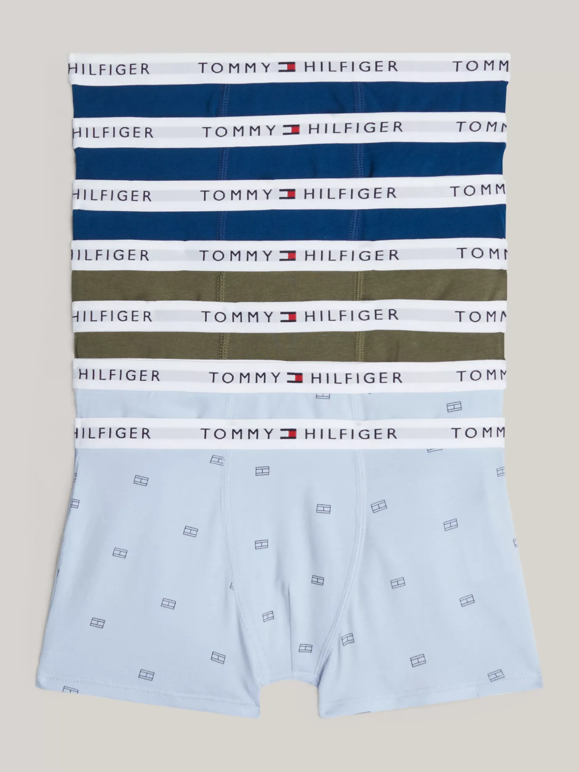 Underwear & Socks*Tommy Hilfiger Zestaw 7 Par Bokserek TH Signature DEEP INDIGO/BREEZY BLUE FLAG/OLIVE