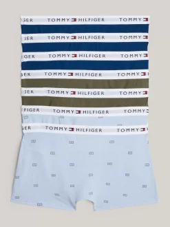 Underwear & Socks*Tommy Hilfiger Zestaw 7 Par Bokserek TH Signature DEEP INDIGO/BREEZY BLUE FLAG/OLIVE