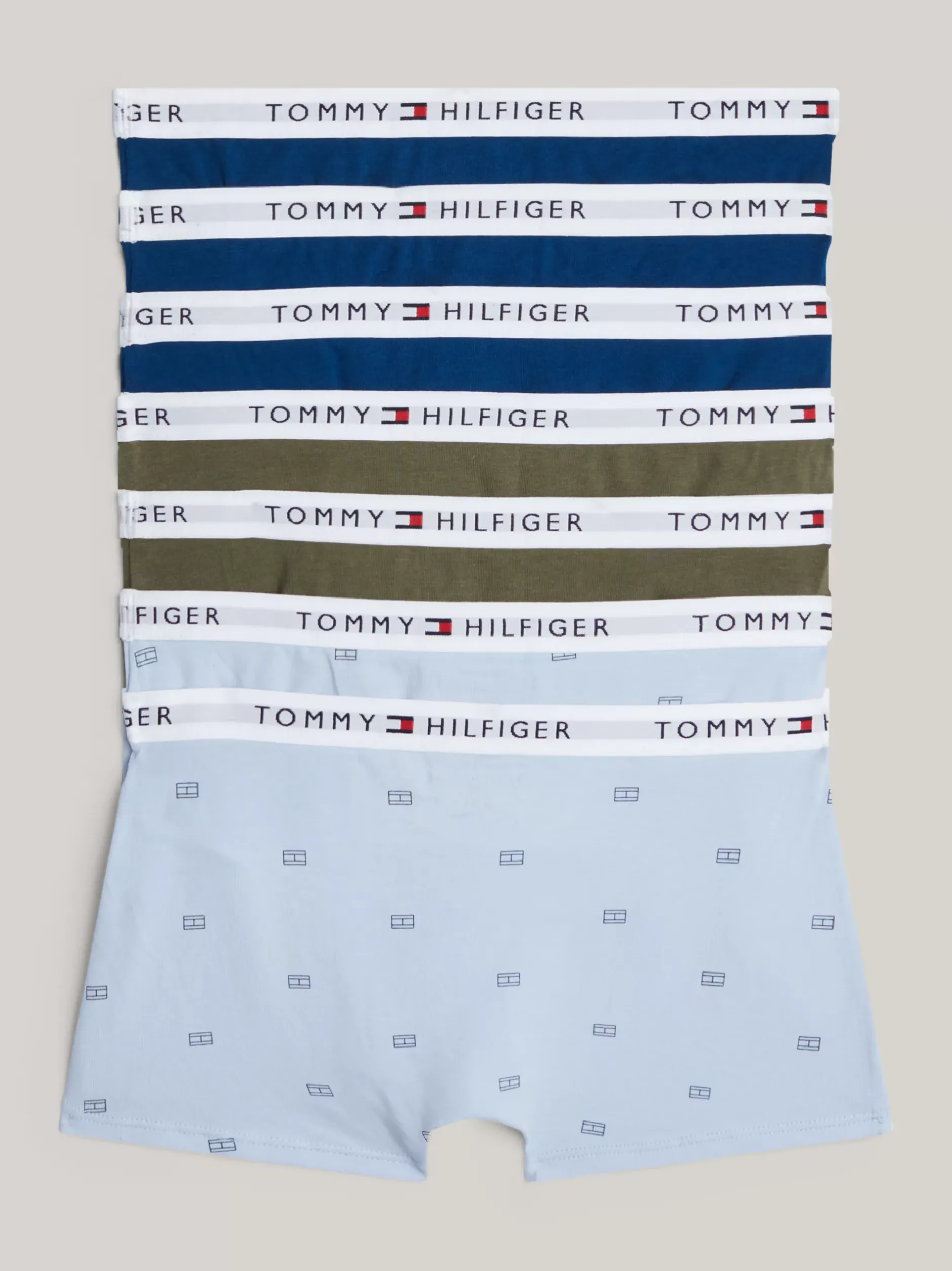 Underwear & Socks*Tommy Hilfiger Zestaw 7 Par Bokserek TH Signature DEEP INDIGO/BREEZY BLUE FLAG/OLIVE
