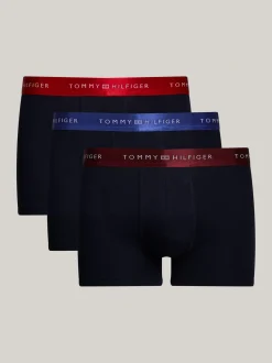Kąpielówki|Bielizna*Tommy Hilfiger Zestaw 3 Par Bokserek Typu Trunks Z Logo DEEP ROUGE/PRI RED/LAZULI BLUE