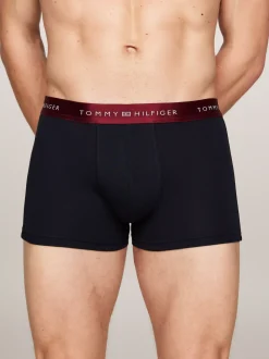 Kąpielówki|Bielizna*Tommy Hilfiger Zestaw 3 Par Bokserek Typu Trunks Z Logo DEEP ROUGE/PRI RED/LAZULI BLUE