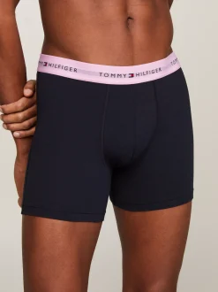Multipacks|Bielizna*Tommy Hilfiger Zestaw 3 Par Bokserek Z Logo Na Pasku SUMMER SUN/PEARLY PINK/STONEWASH