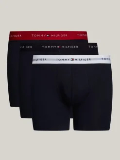 Bielizna*Tommy Hilfiger Zestaw 3 Par Bokserek Z Logo Na Pasku PRIMARY RED/WHITE/DESERT SKY