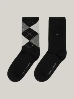 Skarpetki & Rajstopy*Tommy Hilfiger Zestaw 2 Par Damskich Skarpetek W Romby BLACK