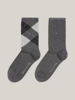 Skarpetki & Rajstopy*Tommy Hilfiger Zestaw 2 Par Damskich Skarpetek W Romby MIDDLE GREY MELANGE