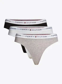 Figi|Bielizna*Tommy Hilfiger Zestaw 3 Par Fig Essential Z Logo Na Pasku WHITE/ BLACK/ GREY HEATHER