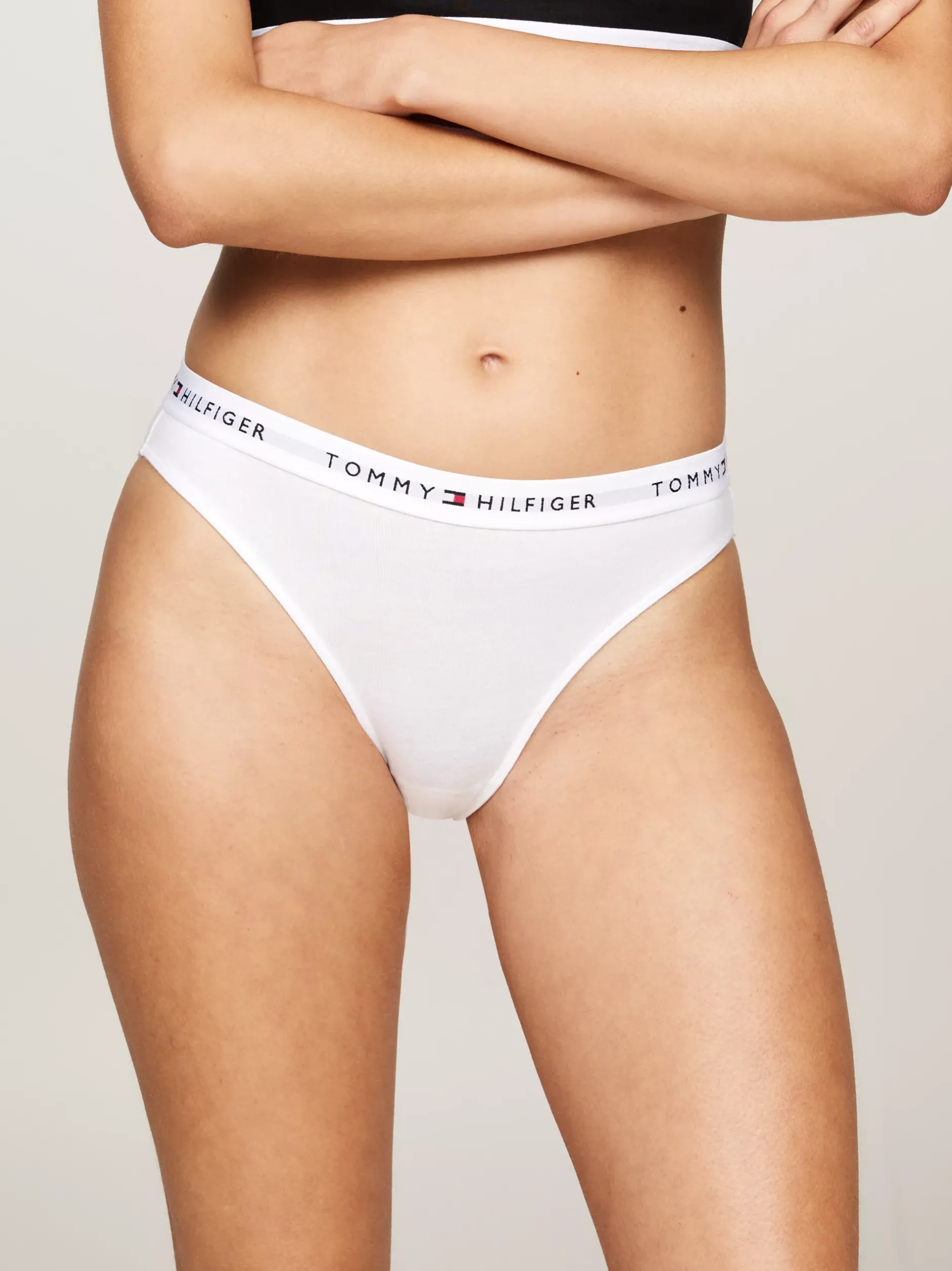Figi|Bielizna*Tommy Hilfiger Zestaw 3 Par Fig Essential Z Logo Na Pasku WHITE/ BLACK/ GREY HEATHER