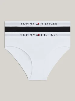 Bielizna & Skarpetki*Tommy Hilfiger Zestaw 2 Par Fig TH Original Z Logo WHITE / BLACK