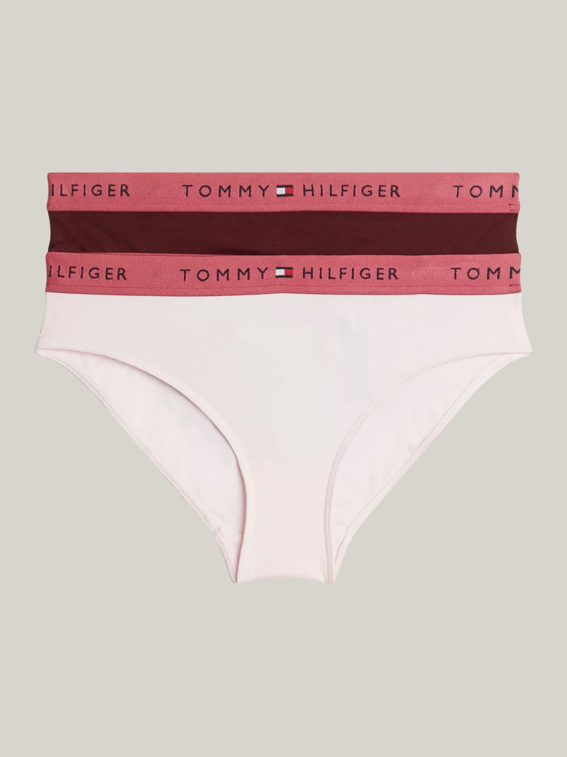 Bielizna & Skarpetki*Tommy Hilfiger Zestaw 2 Par Fig Z Logo Na Pasku LIGHT PINK/DEEP ROUGE