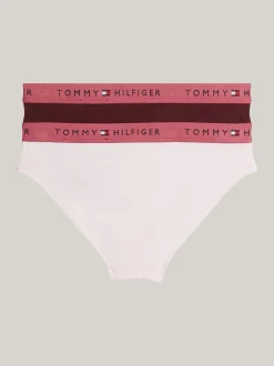Bielizna & Skarpetki*Tommy Hilfiger Zestaw 2 Par Fig Z Logo Na Pasku LIGHT PINK/DEEP ROUGE