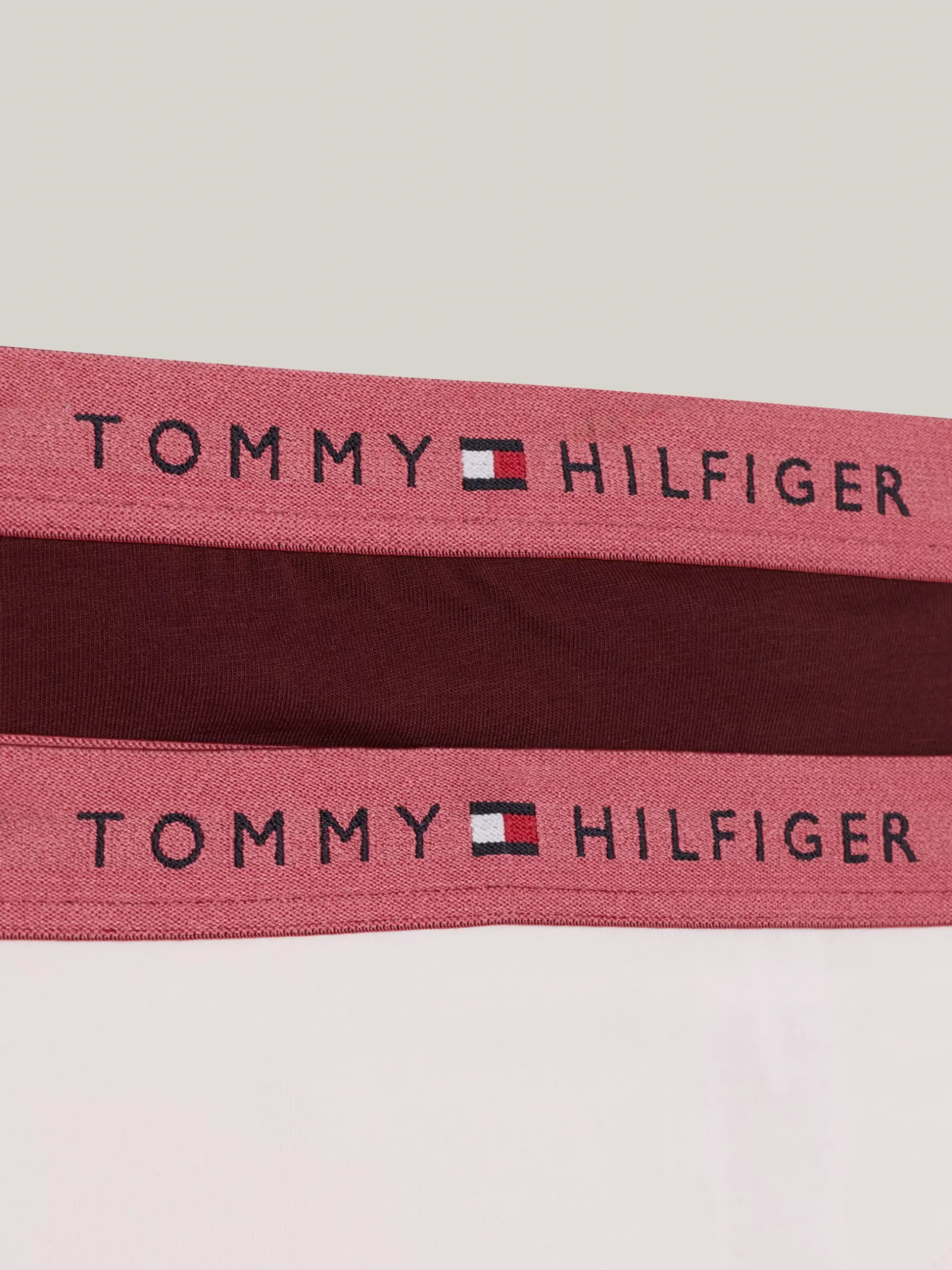 Bielizna & Skarpetki*Tommy Hilfiger Zestaw 2 Par Fig Z Logo Na Pasku LIGHT PINK/DEEP ROUGE