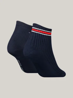 Skarpetki & Rajstopy*Tommy Hilfiger Zestaw 2 Par Krótkich Prążkowanych Skarpetek NAVY / RED